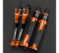 PULaif Handbrake Universal Motorcycle Adjustable for H-ONDA CBR125R CBR 125R 2004 2005 2006 2007 2008 2009 2010 Clutch Brake Master Levers Kit Multicolor(Orange)