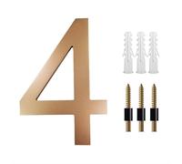 PULaif House Numbers Door Number, 8 Inch Large Floating House Numbers For Outside, 20cm Golden Address Plate Home Numbers Deco With Nail Kits 0-9 ABCD Door Numbers(20cm No. 4)