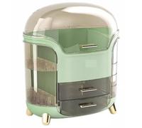 PULaif Makeup Box,Makeup Organizer Makeup Storage Organizer Cosmetics Display Case with Lid, Lipstick Skincare Organizer Transparent Cover Large Cosmetic Organizer (Color : Grün) (Color : Grün)