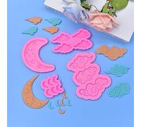 PULaif Mooncake Mould, Silicone Moon Fondant Chocolate Candy Mold 5-13x4.4-9.8x0.6-1cm(Little Moon)