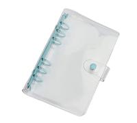 PuLaif Notebook， A6 Clear PVC 6 Rings Binder Budget Notebook Cover Protector 19mm(Blue Clear)