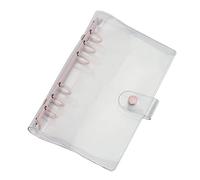 PuLaif Notebook， A6 Clear PVC 6 Rings Binder Budget Notebook Cover Protector 19mm(Pink Clear)