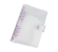 PuLaif Notebook， A6 Clear PVC 6 Rings Binder Budget Notebook Cover Protector 19mm(Purple Clear)