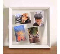 PULaif Picture Frame Photo Frame, Double Sided Acrylic Glass Floating Photo Frame Multicolor Multiple Sizes(Square White,Inner diameter 38 * 38cm)