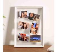 PULaif Picture Frame Photo Frame, Double Sided Acrylic Glass Floating Photo Frame Multicolor Multiple Sizes(Rectangular White,6 inches)
