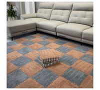 PULaif Plush Crawling Mat, Pack Of 10 Interlocking Foam Carpet Tiles Multicolor 12x12 inches(Coffee+Gray)