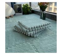 PULaif Plush Crawling Mat, Pack Of 10 Interlocking Foam Carpet Tiles Multicolor 12x12 Inches(Light Green)