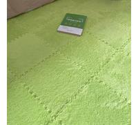 PULaif Plush Crawling Mat, Pack Of 18 Interlocking Foam Carpet Tiles Multicolor 12x12x0.4 inches(Green)