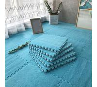 PULaif Plush Crawling Mat, Pack Of 80 Interlocking Foam Floor Mat Multicolor 12x12 inches(Blue)