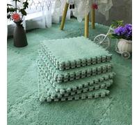 PULaif Plush Crawling Mat, Pack Of 80 Interlocking Foam Floor Mat Multicolor 12x12 inches(Green)