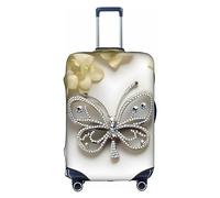 PULaif Rottweiler Wallpaper Travel Box Protective Cover,Travel Luggage Cover,Suitcase Protector Fits 18-32 In,Suitcase Cover, Rhinestone Butterfly And Flower, XL