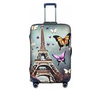 PULaif Summer Sunflower Travel Box Protective Cover for 18-32 inch Suitcase, Romantic Paris Eiffel Butterfly, X-Large