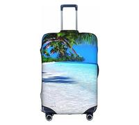 PULaif Women in Ancient Egypt Travel Box Protective Cover Suitcase Cover for 18-32 Inch Suitcase Cover, Tropical White Sand Beach and Ocean, Grand