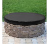 Pulaim Outdoor Built in Fire Pit Cover 52-56 Inch for In Ground Firepit, Large Stone Fire Pit Cover Offer Excellent Protection Against Snow, Rain, Wind, and UV Rays
