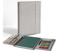 Pulchrum A4 Folio Cover for Letter Size Rocketbook 8.5"x11", Wave, Everlast, Fusion, Panda, Portfolio Organizer with Photos, Pen Loop, Business Card Holder, Ribbon bookmark (Letter Size, Gray)