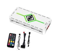 Puleuroy 5V 3 Pin ARGB Controller Cooling 4 Pin PWM Fan Hub PWM ARGB Fan Hub for 5V Addressable ARGB Computer PC Case Fan White