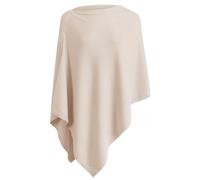 PULI Women Button Multiway Ponchos Viscose Knitted Poncho Shawl Cashmere Feel Wrap Scarf for Winter Beige