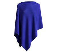 PULI Women Button Multiway Ponchos Viscose Knitted Poncho Shawl Cashmere Feel Wrap Scarf for Winter klein blue