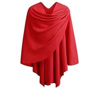 PULI Womens Cross Front Shawl Wraps Elegant Ponchos Finely Draped Knitted Cape Cardigan for Evening Dress Wedding Shawls