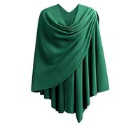 PULI Womens Cross Front Shawl Wraps Elegant ponchos Finely Draped Knitted Cape Cardigan For Evening dress Wedding Shawls