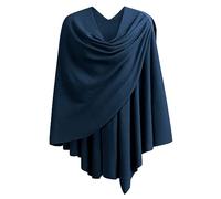 PULI Womens Cross Front Shawl Wraps Elegant ponchos Finely Draped Knitted Cape Cardigan For Evening dress Wedding Shawls