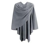 PULI Womens Cross Front Shawl Wraps Elegant Ponchos Finely Draped Knitted Cape Cardigan for Evening Dress Wedding Shawls
