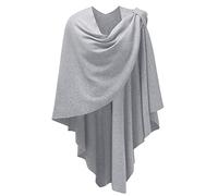 PULI Womens Cross Front Shawl Wraps Elegant Ponchos Finely Draped Knitted Cape Cardigan for Evening Dress Wedding Shawls