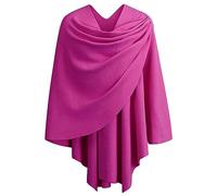 PULI Womens Poncho Shawl Wrap Finely Draped Knitted Cape Cardigan Cross Front Scarf