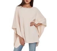 PULI Women's Pullover Poncho Elegant Viscose Knitted Loose Fitting Poncho Scarf, One Size
