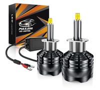 Pulilang H1 LED Bulbs,360° 96 CSP Chips 8 Faces 800 % Brighter Bulb 30000LM 150W 6500K White LED H1 Car & Motorbike For Error Free Canbus,Waterproof IP68 Plug And Play,Set Of 2