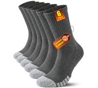 PULIOU Mens Outdoor Hiking Socks, Moisture Wicking Breathable Walking Socks for Men and Women, Thick Cushion Anti Blister Cotton Sports Sock for Running Trainer Cycling 6-8 9-12 (5 Pairs/6 Pairs)