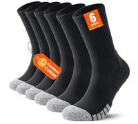 PULIOU Mens Outdoor Hiking Socks, Moisture Wicking Breathable Walking Socks for Men and Women, Thick Cushion Anti Blister Cotton Sports Sock for Running Trainer Cycling 6-8 9-12 (5 Pairs/6 Pairs)