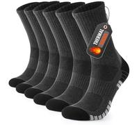 PULIOU Mens Outdoor Hiking Socks, Moisture Wicking Breathable Walking Socks for Men and Women, Thick Cushion Anti Blister Cotton Sports Sock for Running Trainer Cycling 6-8 9-12 (5 Pairs/6 Pairs)