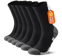PULIOU Mens Outdoor Hiking Socks, Moisture Wicking Breathable Walking Socks for Men and Women, Thick Cushion Anti Blister Cotton Sports Sock for Running Trainer Cycling 6-8 9-12 (5 Pairs/6 Pairs)