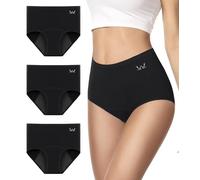 PULIOU Period Pants Leakproof Extra Protection Period Underwear Washable High waisted Heavy Flow Postpartum Underwear Menstrual Knickers Pack of 3