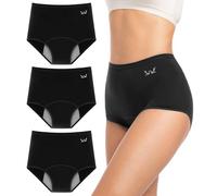 PULIOU Period Pants Leakproof Extra Protection Period Underwear Washable High waisted Heavy Flow Postpartum Underwear Menstrual Knickers Pack of 3