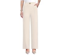 Pulisa Womens Pants, GlamorEase - Perfect Drape High Rise Pull-On Stretch Pants for Senior Women (Beige,XXL)