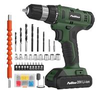 PULITUO 20V Cordless Drill Set, Powerful Bit Sets, 30N Torque, 21+1 Settings, 3/8" Keyless Chuck, 40pcs Bits, Electric With 2.0AH Li-Ion Battery and LED Light