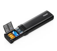 PULIV Metal Weekly Pill Organizer with Sturdy & Sl luminum Alloy Case, Pill Case with Triple Protection Against Spilling, Compact Travel Pill Box 7 Day for Vitamins, Fish Oils, Supplements, Black