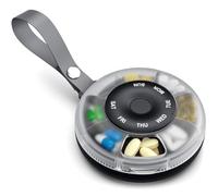PULIV Portable Weekly Pill Organizer, Magnetic Rotary Design for Easy Use, Pill Box 7 Day for Travel with Carry Handle, BPA-Free Pill Case for Medications, Vitamins & Supplements