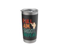 Pull Aim Shoot Repeat Trap Sporting Clay Trap Shooting Stainless Steel Insulated Tumbler