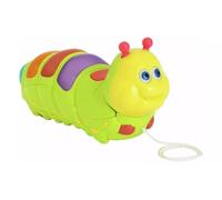 Pull Along Caterpillar Toy, Colorful Educational Walking Toy with String, Interactive Learning Toy for Toddlers, Green and Yellow Design with Moving Parts