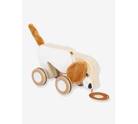 small foot Pull-along Dog, crinkly ears, wood, rubberised wheels, trains motor & walking skills, ages 1+ yr, 12562
