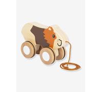 small foot Wooden Pull-Along Guinea Pig, rubberised wheels, trains motor skills & walking, for kids aged 1+ year, 12634