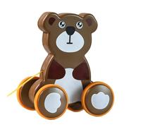 Pull Along Toy for 1 Year Old, Cute Push Pull Toy in Animal Shape, Various Playing Styles, Quiet Hoop, Educational Running and Balance Toy, Promote Bodybuilding