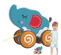 Pull Along Toy, Push Toy, Cute Push Pull Toy in Animal Shape, Early Educational Toy with Rubber Wheels, Interactive Pull Toy, Stimulates Imagination