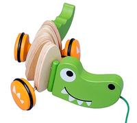 Pull Along Walking Toys Birthday Gift Push and Pull Toy for 1 2 3 4 Years Old Crocodile