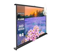 Pull And Use Projector Screen, Mobile Movie Screen Pull-Up With Metal Pull Rings, Lightweight Portable, Durable Aluminum Protective Shell, Table-Top Projection With 16:9/4:3 Ratio(40inch - 4