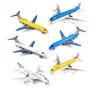 Pull Back Aeroplane Toys Age 3+ 6 Pack - Jumbo Aviation Play Set with 6 Die-Cast Planes, STEM Bulk Toys for Daycare Centers & Birthday Party Favors, Kids Educational Vehicles Ages 3-6