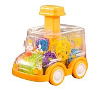 Pull Back Car - ABS Clear Toy, Cartoon Gear Vehicle, Battery Free Press Car With Inertial Glide Mechanism And Resistant Body | Educational Racing Play For children Kids Hand Eye Coordination